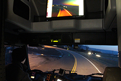View of roadway from inside autonomous vehicle